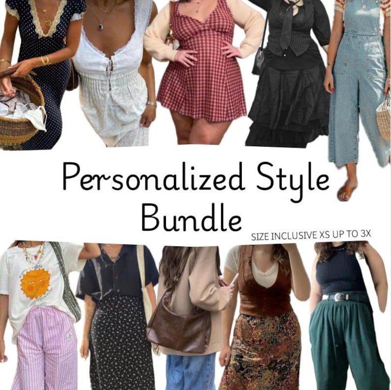 Thrifted Personalized Aesthetic Stylized Curated Clothing Bundle Mystery Box Pinterest inspired wardrobe image 1