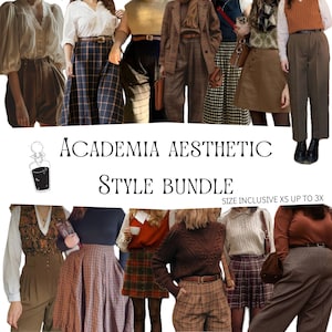 Akademia kobiet Estetyczna, starannie wyselekcjonowana, stylizowana, oszczędna odzież, pudełko z zestawem Pinterest Inspirowane Ciemną Akademią Jasną Akademią