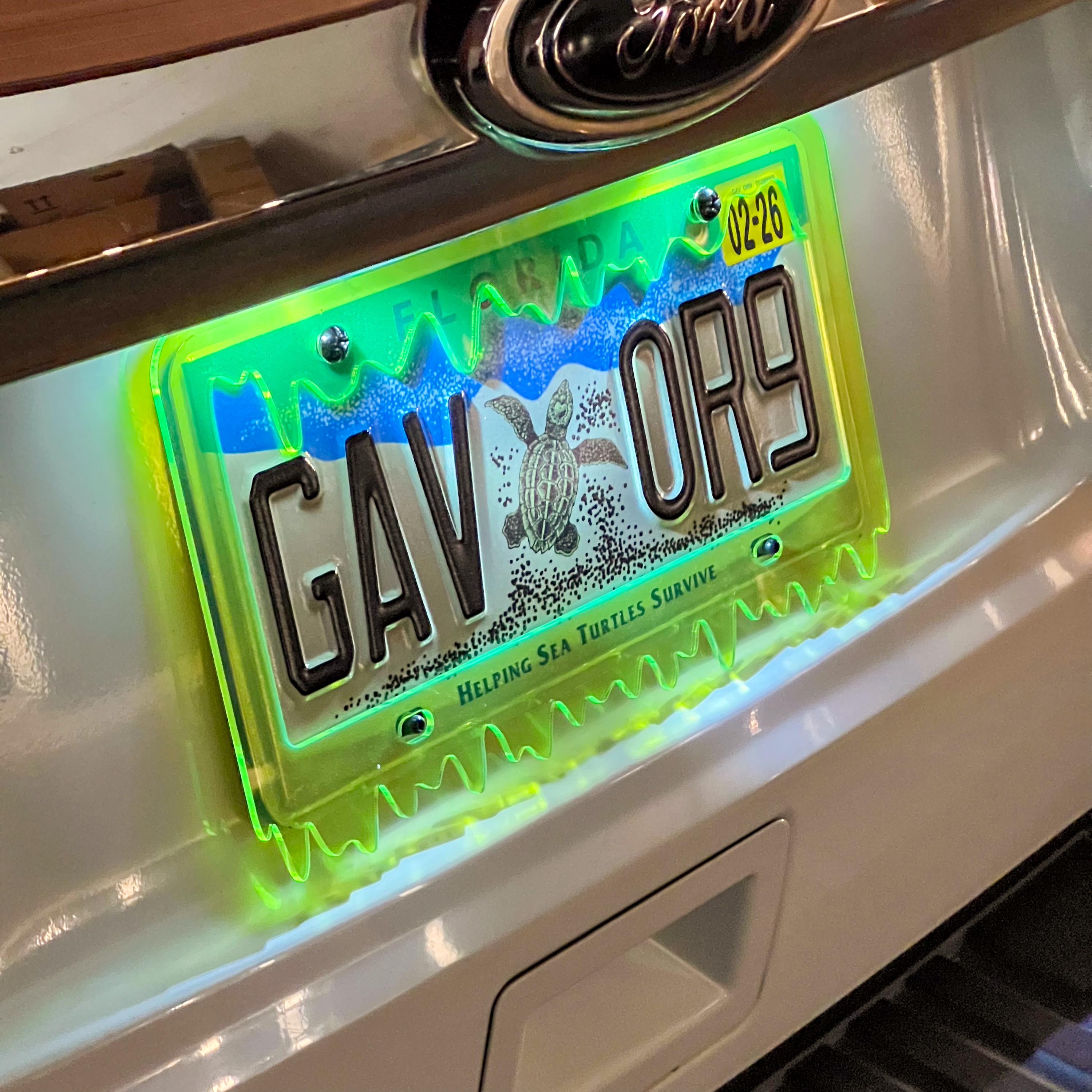 Neon Acrylic License Plate Frame