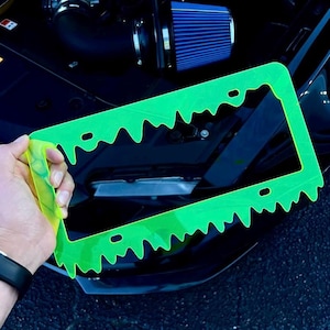 Custom engraved license plate frame (single plate) Neon Acrylic License Plate Frame