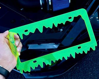 Custom engraved license plate frame (single plate) Neon Acrylic License Plate Frame