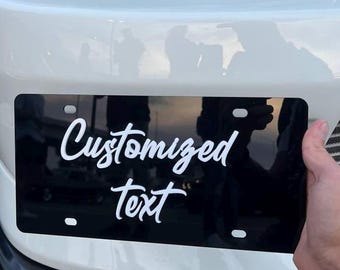 Custom 2D License Plate Personalized Plate | Custom Car Tags | 25 Colors and Fonts | 6 x 12 Inch Personalized License Plates