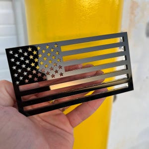 US USA Black Acrylic 3D Flag Emblem for Cars and Trucks
