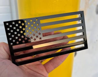 US USA Black Acrylic 3D Flag Emblem for Cars and Trucks