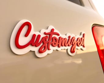Custom Car Name Emblem Badge Custom, Your Own Text Car or Truck Nickname Emblem Badge