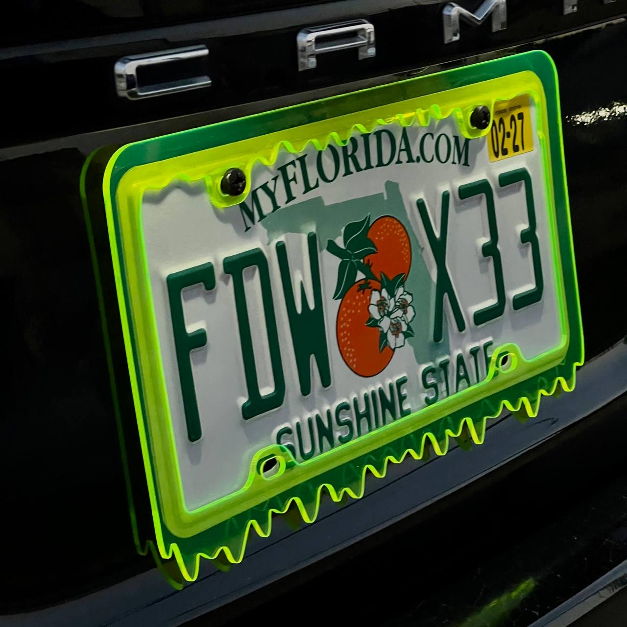 Slime Ooze License Plate Frame – JDM Car Show Tuner Plate Cover