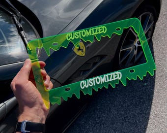 Custom License Plate Frame Cover (single plate) Neon Acrylic License Plate Frame