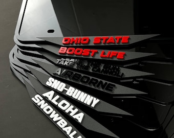 Personalized License Plate Frame with Custom 3D Logo or Text – Choose Any Car Brand