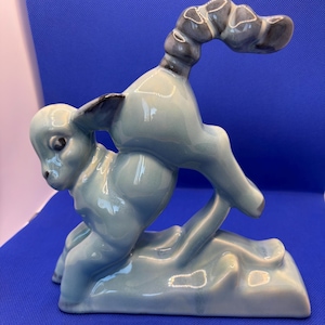 1940 Beswick Blue Gloss Leaping Lamb