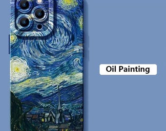Van Gogh Art Phone Case – Capa à prova de choque com pintura a óleo para iPhone 16 15 14 13 12 11 Pro Max XS XR 8 7 Plus SE 2020 2022 | Silicone tpu macio