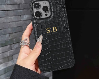 For iPhone 14 15 Plus 13 Pro Max 12 11 Pro SHOCKPROOF Crocodile Leather