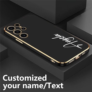 Gepersonaliseerde Samsung Galaxy S25 Plus Ultra S24 S23 S22 S21 S20 FE S10 S9 naamhoesje - aangepaste zachte siliconen telefoonhoes | Cadeau voor hem en haar