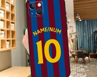 Custom Football Jersey Phone Case – Personalized Name & Number, Soccer Team-Inspired Cover for iPhone | Great Gift for a Football Fan