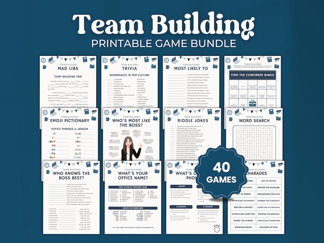 Paperwork Activity Team Building Games, Office Party Game Printables, Work Games for Team ...