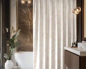 Simple Minimalist Shower Curtains, Neutral Bath Curtain, Bathroom Decor, New Home Gift idea for Christmas or holiday gift. Master Bath Decor