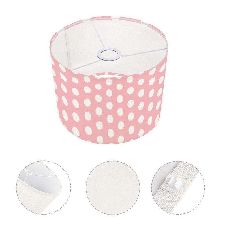 Pretty in Pink W/ White Polka Dots Lamp Shade. Linen Lamp Shade ...