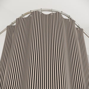 Neutral Striped Clean Shower Curtain, Minimalist Polyester Bathroom Decor, Guest Durable Housewarming Gift. Extra long shower curtain