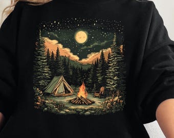 Camping PNG Bundle, Camping Camp Fire Moon Boho PNG, Camping PNG, Camper Shirt Png, Campfire Sublimation Design, Outdoor Adventure Png