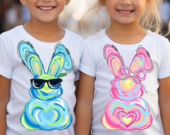 Brushstroke Bunny Easter PNG, Bunny Coquette Bow Png, Pink Bunny Easter PNG, Girls and Boy Easter PNG, Easter Bunny Design, Cute Bunny Art