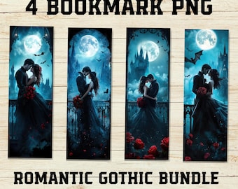 Romantic Gothic bookmarks PNG, Vampire Bookmark Png, Witchy bookmark, Spooky Bookmark PNG, Bookish Gifts for Readers PNG, Romance Bookmark
