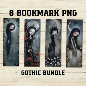 Gothic bookmarks PNG, Witchy bookmark, Moon Dolls Bookmark PNG, Bookish Gifts for Readers PNG, Book Lover Bookmark Png, Vampire Bookmark Png