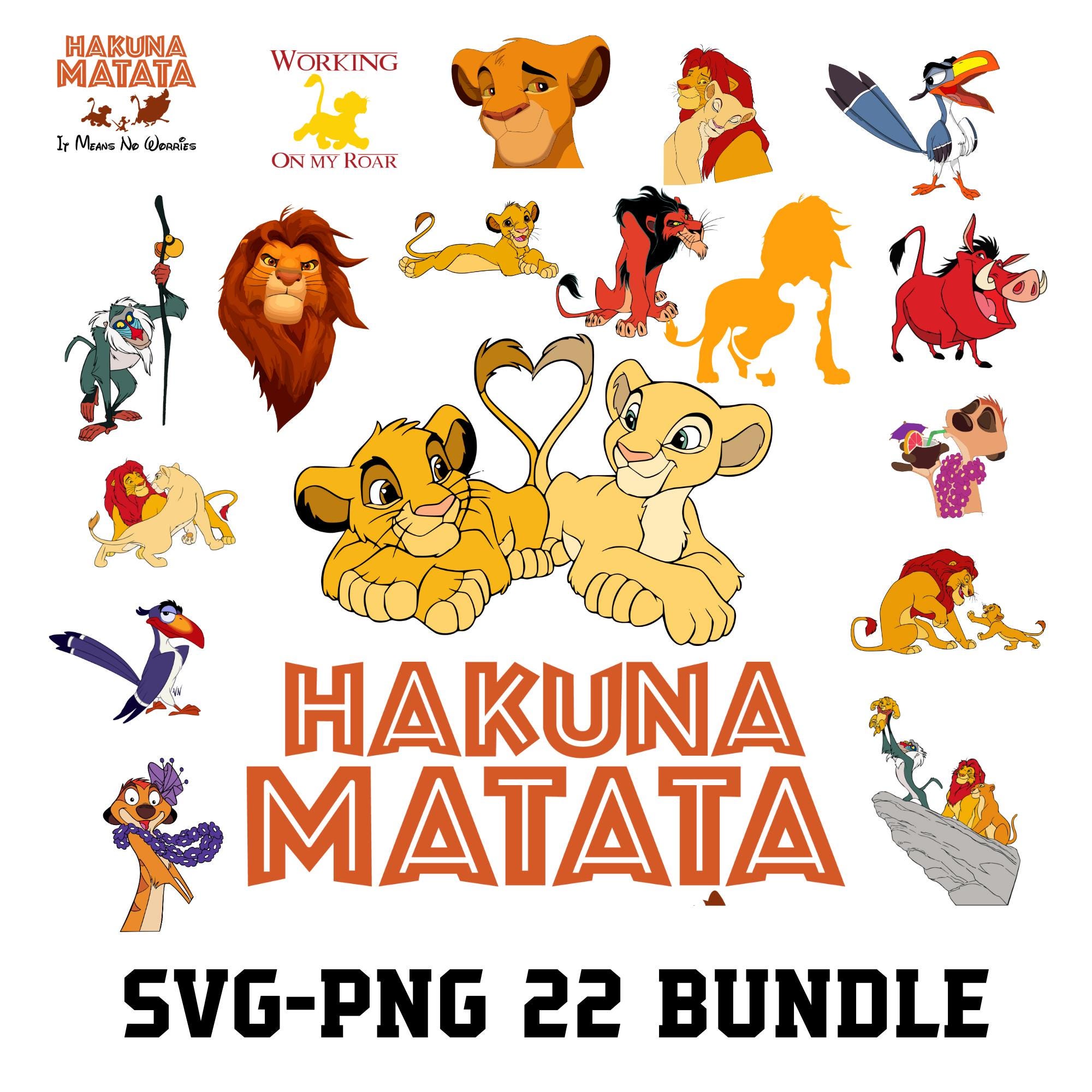 Lion King Vectors, Disney Svg, Lion SVG, Simba and Nala SVG, Lion ...