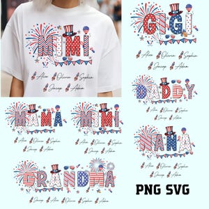 Mamá personalizada del 4 de julio PNG SVG, Gigi patriótica personalizada PNG, Mamá Gigi Nana Mimi PNG, 4 de julio, Día de la Independencia SVG, Descarga instantánea