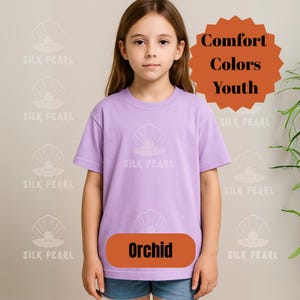 Comfort Colors Youth Orchid Shirt Mockup, Comfort colors Mockup, Youth Orchid mockup, Youth 9018 Mockup, Light Purple Kids Shirt Mockup