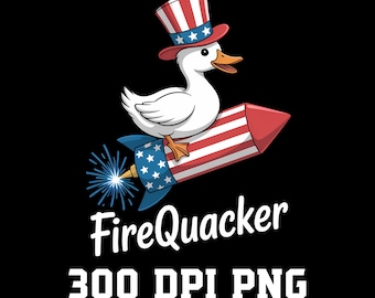 Firequacker Goose Png Digital Download, 4 lipca projekt koszulki, Patriotyczny dzień Png, Funny Goose Png, Amerykańska flaga Png, Dzień Niepodległości