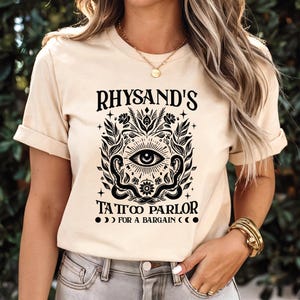 Rhysand&#39;s Tattoo Parlor Shirt, Comfort Colors Rhysand Tee, Bookish Shirt Gift, Book Lover Shirt, Acotar Velaris Tee, Feyre And Rhysand Shirt