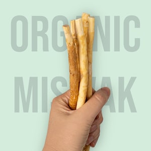 Organic Miswak Stick — Sunnah Toothbrush from the Arak Tree | Natural, Halal, Plastic-Free Oral Care | 1 Vacuum-Sealed Stick image 1