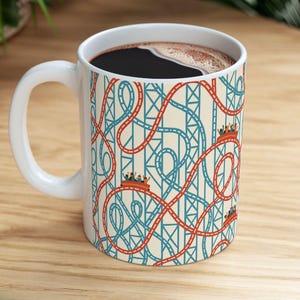 Roller Coaster Mug: Fun Theme Park Ceramic Coffee Cup