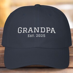 Embroidered Grandpa Cap, Custom Year, Gift for New Grandpa, Father&#39;s Day Hat, Casual Dad Hat, Personalized Baseball Cap, Grandfather