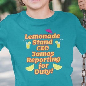 Personalized Lemonade Stand CEO Kids T-Shirt: Fun Summer Tee