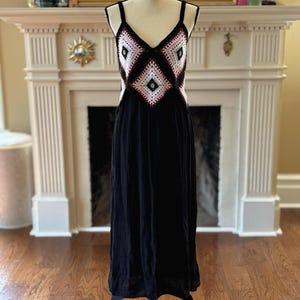 Vestido largo retro de macramé bohemio Y2K