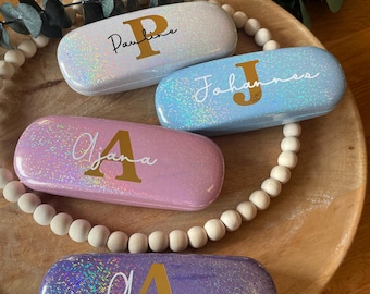 Gepersonaliseerd brillenetui met glitter en naam – Sprankelend brillenetui | Cadeau voor kinderen en volwassenen | Aanpasbaar