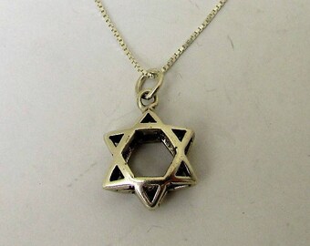 Classic Sterling Silver Star of David Pendant Necklace, Jewish Star Charm Jewelry, Unisex Star of David Necklace, All Chain length Available