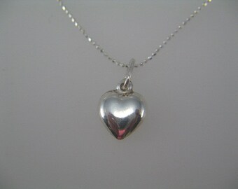 Heart Necklace, Silver Heart Charm, Silver Necklace, Sterling Silver Heart Charm Necklace Simple and Elegant