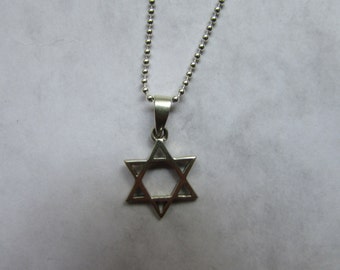 Classic Star of David Necklace, Mens Star Necklace with Sterling Silver Ball Chain, Masculine Star Necklace, Star of David, Jewish Necklace