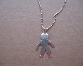 Collier avec breloque enfant garçon, Charm Necklace, collier minimaliste, charme Simple enfant, collier en argent Sterling, collier moderne