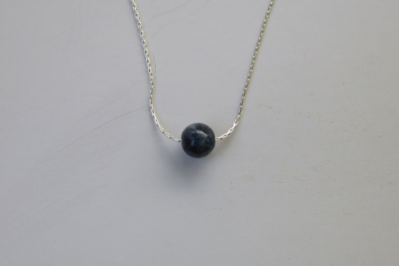 Lapis Necklace Beaded Necklace Lapis lazuli Necklace Sterling Silver Minimalist Necklace with Lapis Gemstone Tiny Bead Necklace