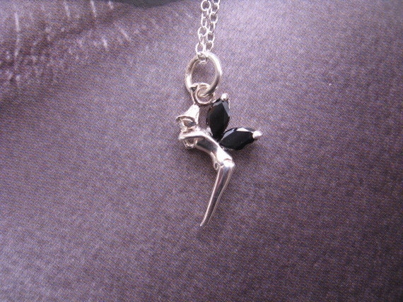 PS: Dark Wings Fairy Silver Necklace