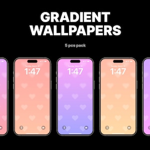 iphone wallpaper, hearts wallpaper, gift for her, love wallpaper, cute wallpaper, wallpaper pack, gradient wallpaper, digital download