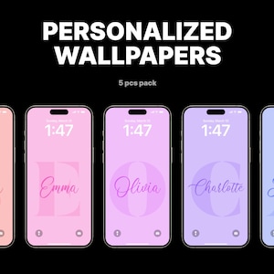 name wallpaper phone, gift for her, phone wallpapers, wallpaper pack, wallpaper custom, pastel wallpaper, wallpaper aesthetic