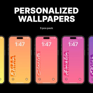 wallpaper custom, gift for her, name wallpaper, phone wallpaper, wallpaper gradient, wallpaper aesthetic, digital download