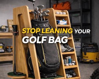 Planos para carrito de almacenamiento de bolsas de golf / Organizador móvil de golf / Estante de almacenamiento de golf para garaje / Planos de carpintería para bricolaje / Probado por constructores