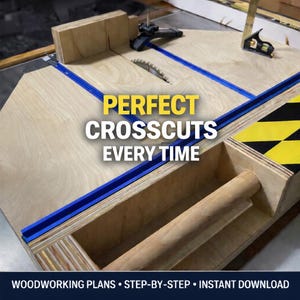 Planos definitivos para construir un trineo de corte transversal / Plantilla de precisión para sierra de mesa (PDF) / Guía de carpintería para bricolaje