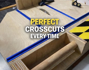 Ultimative Crosscut Schlitten Baupläne | Präzisions-Tischsäge mit Schablone PDF | DIY Holzbearbeitungsanleitung