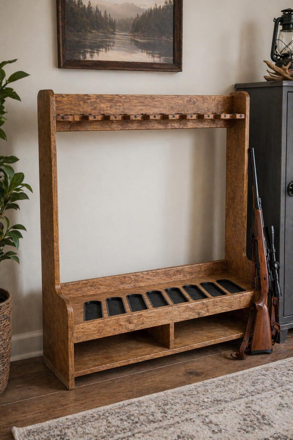 Wall-mounted Rifle Rack Woodworking Plans | Build A Vertical Gun ...