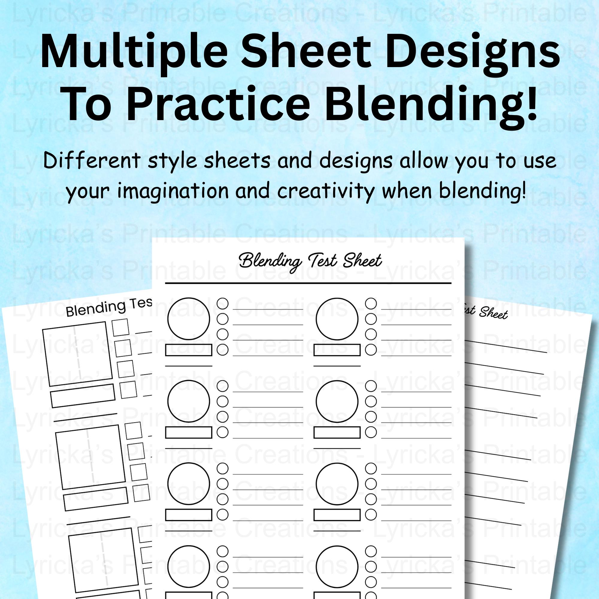 Printable Blending Test Sheets – Art Material Blending Tests (digital ...